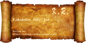 Kabdebo Réka névjegykártya