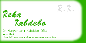 reka kabdebo business card