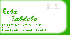 reka kabdebo business card